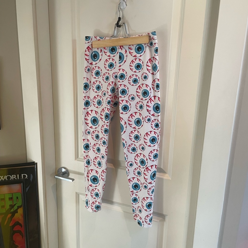 Mishka Eyeball White Leggings Keep Watch